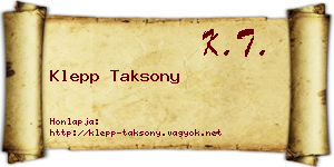 Klepp Taksony névjegykártya